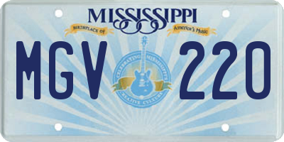 MS license plate MGV220