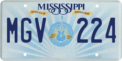 MS license plate MGV224