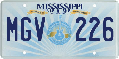 MS license plate MGV226