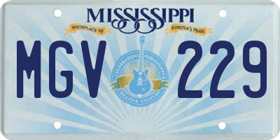 MS license plate MGV229