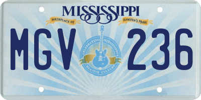 MS license plate MGV236
