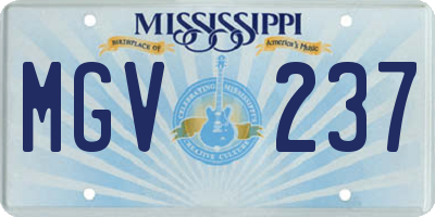 MS license plate MGV237