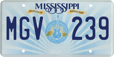 MS license plate MGV239