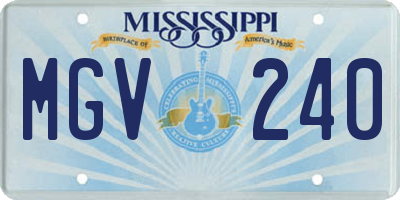 MS license plate MGV240