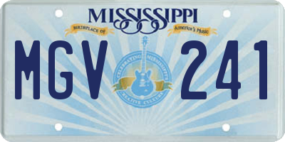 MS license plate MGV241