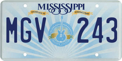 MS license plate MGV243