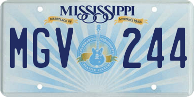 MS license plate MGV244