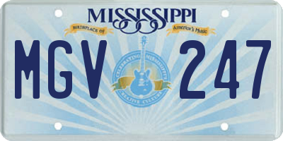 MS license plate MGV247