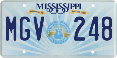 MS license plate MGV248