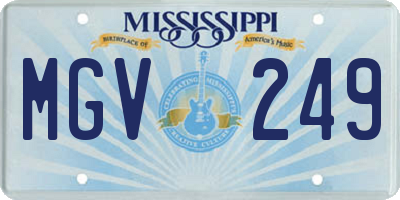 MS license plate MGV249