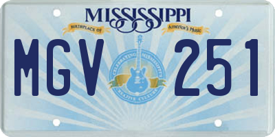 MS license plate MGV251