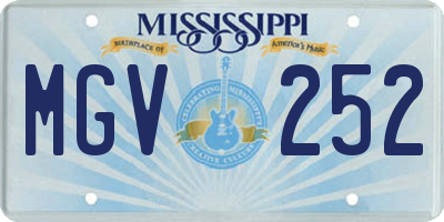 MS license plate MGV252