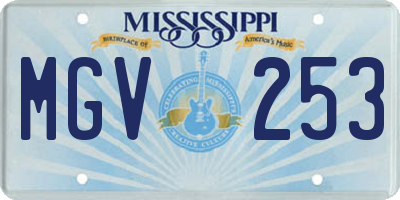 MS license plate MGV253
