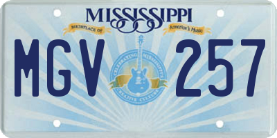 MS license plate MGV257