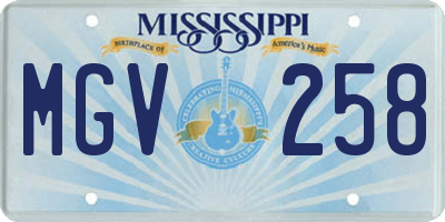 MS license plate MGV258