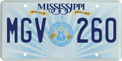 MS license plate MGV260