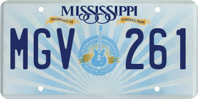 MS license plate MGV261