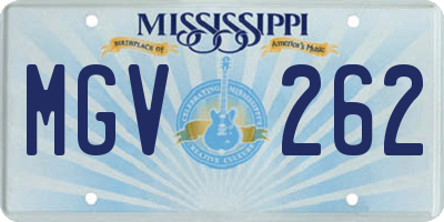 MS license plate MGV262