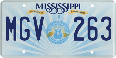 MS license plate MGV263