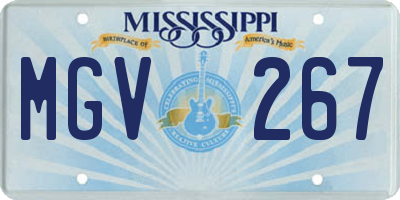 MS license plate MGV267