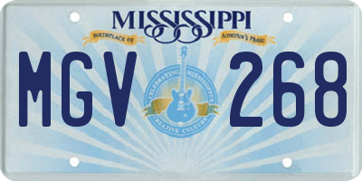 MS license plate MGV268