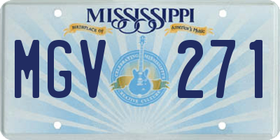 MS license plate MGV271