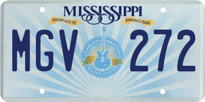 MS license plate MGV272