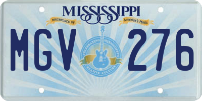 MS license plate MGV276