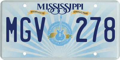 MS license plate MGV278