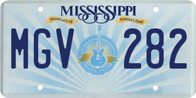 MS license plate MGV282
