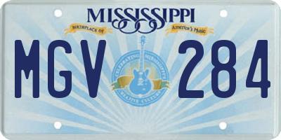 MS license plate MGV284