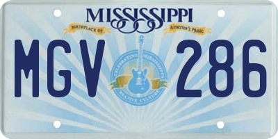 MS license plate MGV286