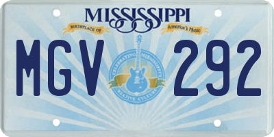 MS license plate MGV292