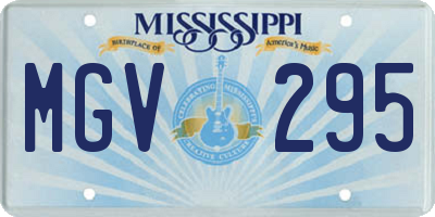 MS license plate MGV295