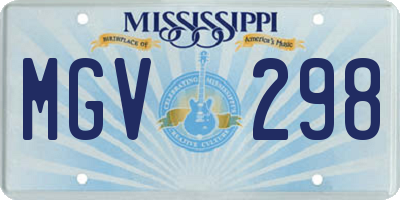 MS license plate MGV298