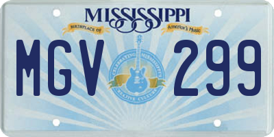 MS license plate MGV299