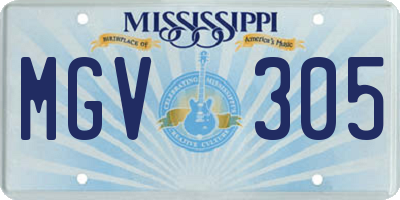 MS license plate MGV305