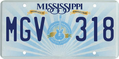 MS license plate MGV318