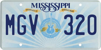 MS license plate MGV320