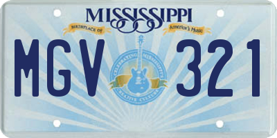 MS license plate MGV321
