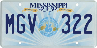 MS license plate MGV322