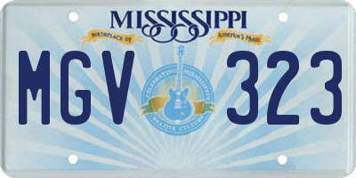 MS license plate MGV323