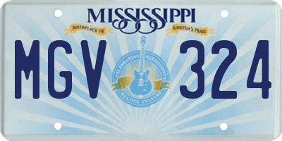 MS license plate MGV324