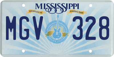 MS license plate MGV328