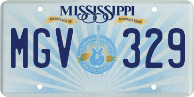 MS license plate MGV329