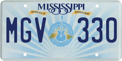 MS license plate MGV330