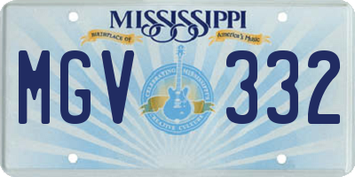 MS license plate MGV332
