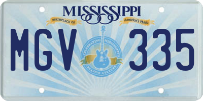 MS license plate MGV335
