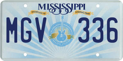 MS license plate MGV336