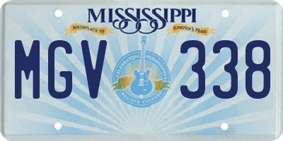 MS license plate MGV338